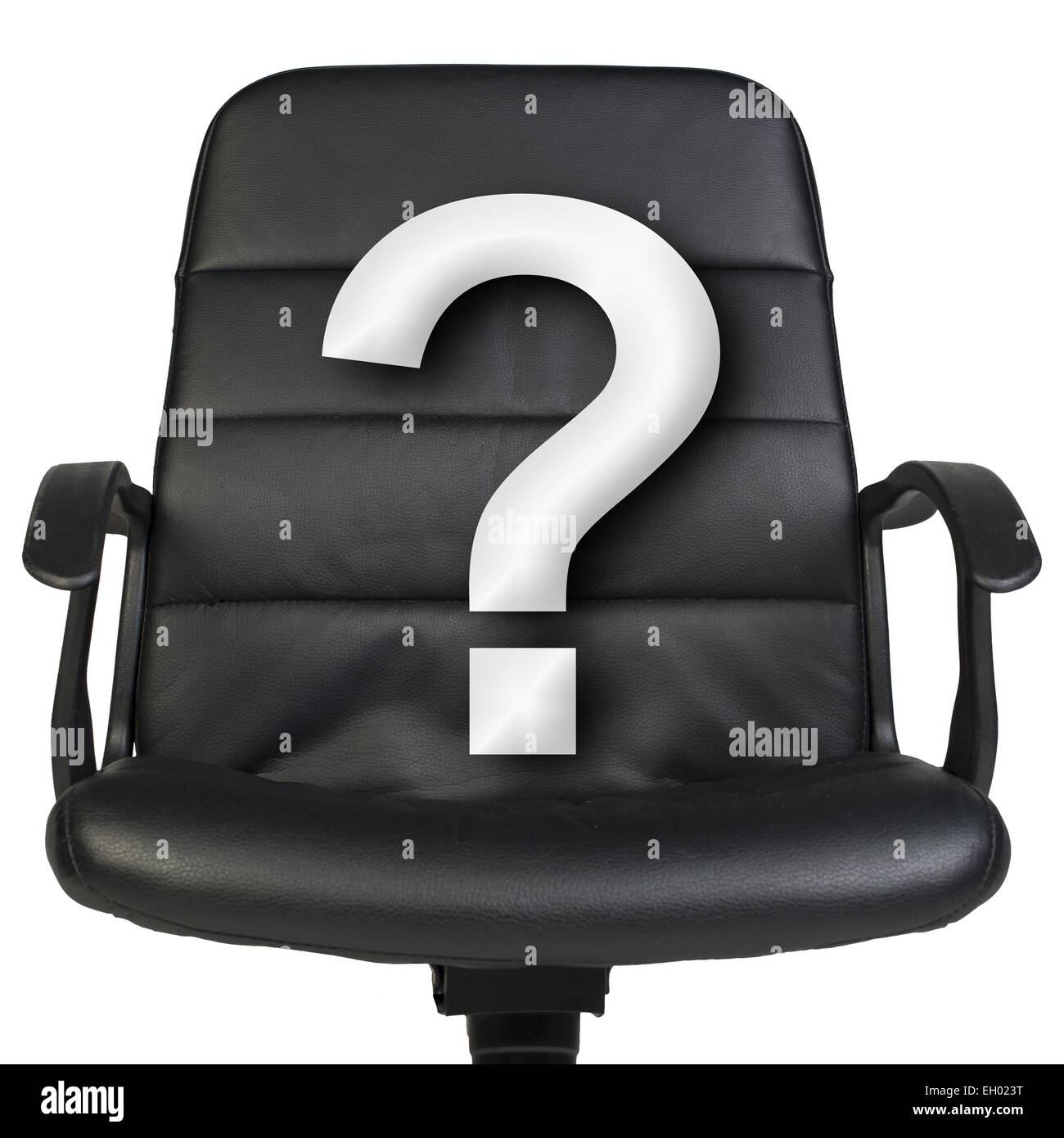 White question mark stands in chair. Isolated on white background Stock ...