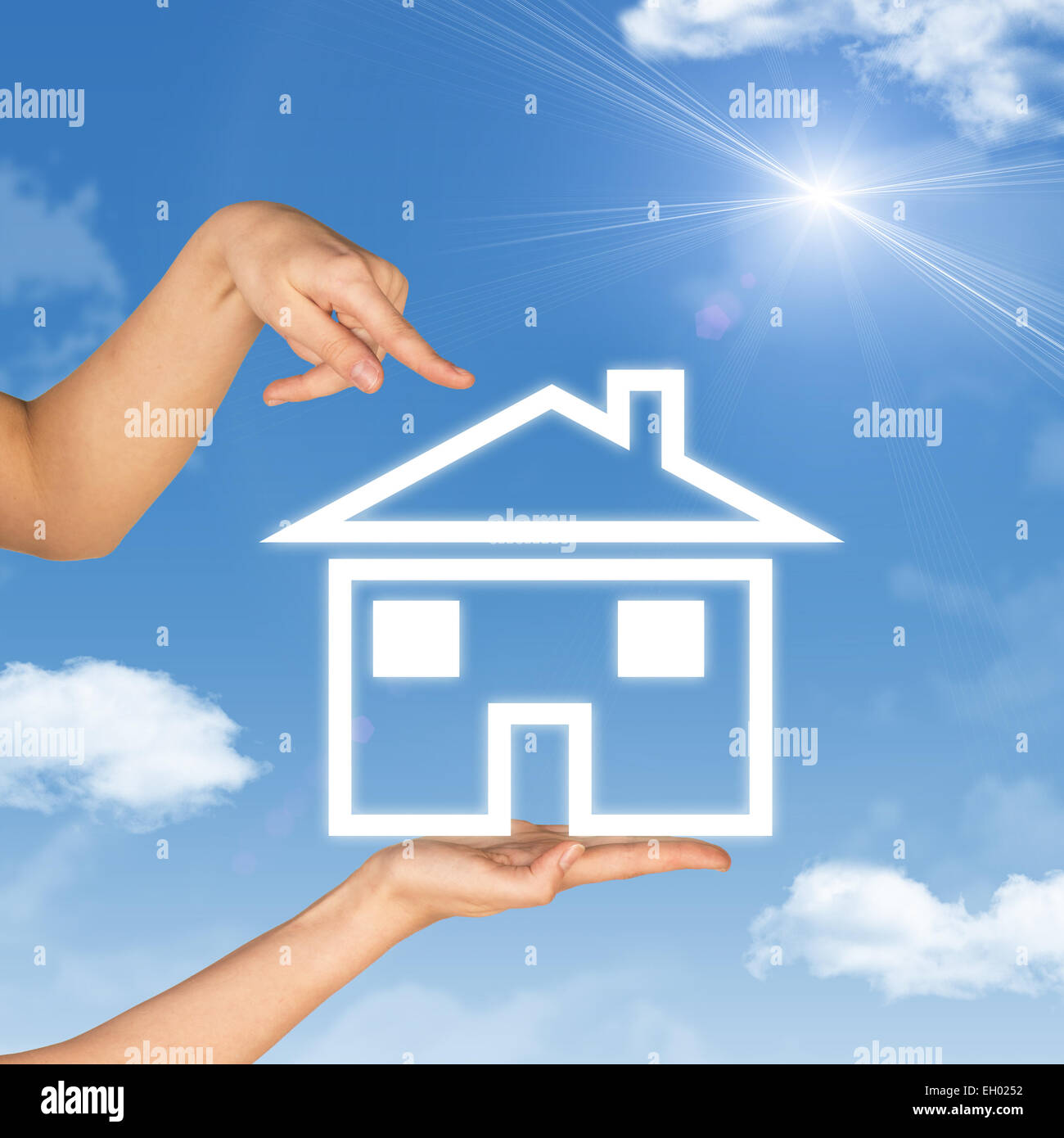 Hand house icon hi-res stock photography and images - Alamy