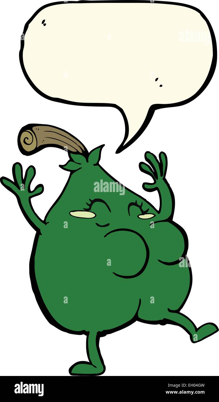 a nice pear cartoon with speech bubble Stock Vector Image & Art - Alamy