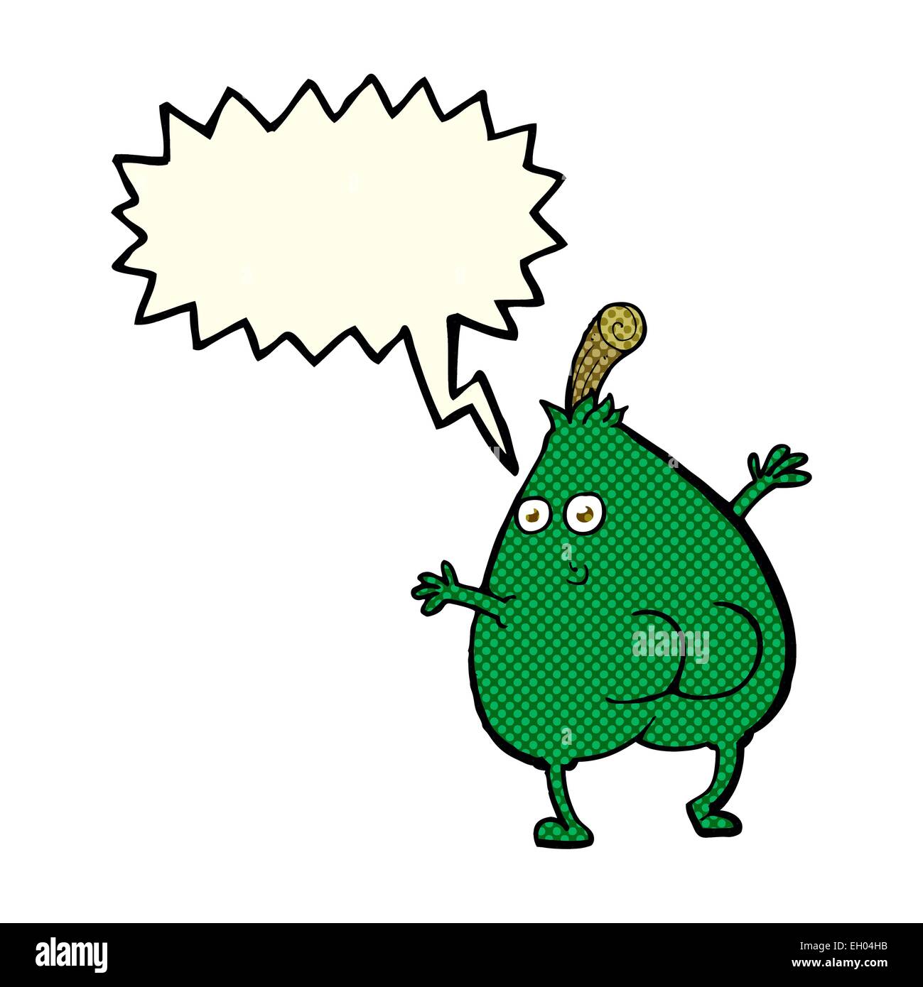 a nice pear cartoon with speech bubble Stock Vector Image & Art - Alamy