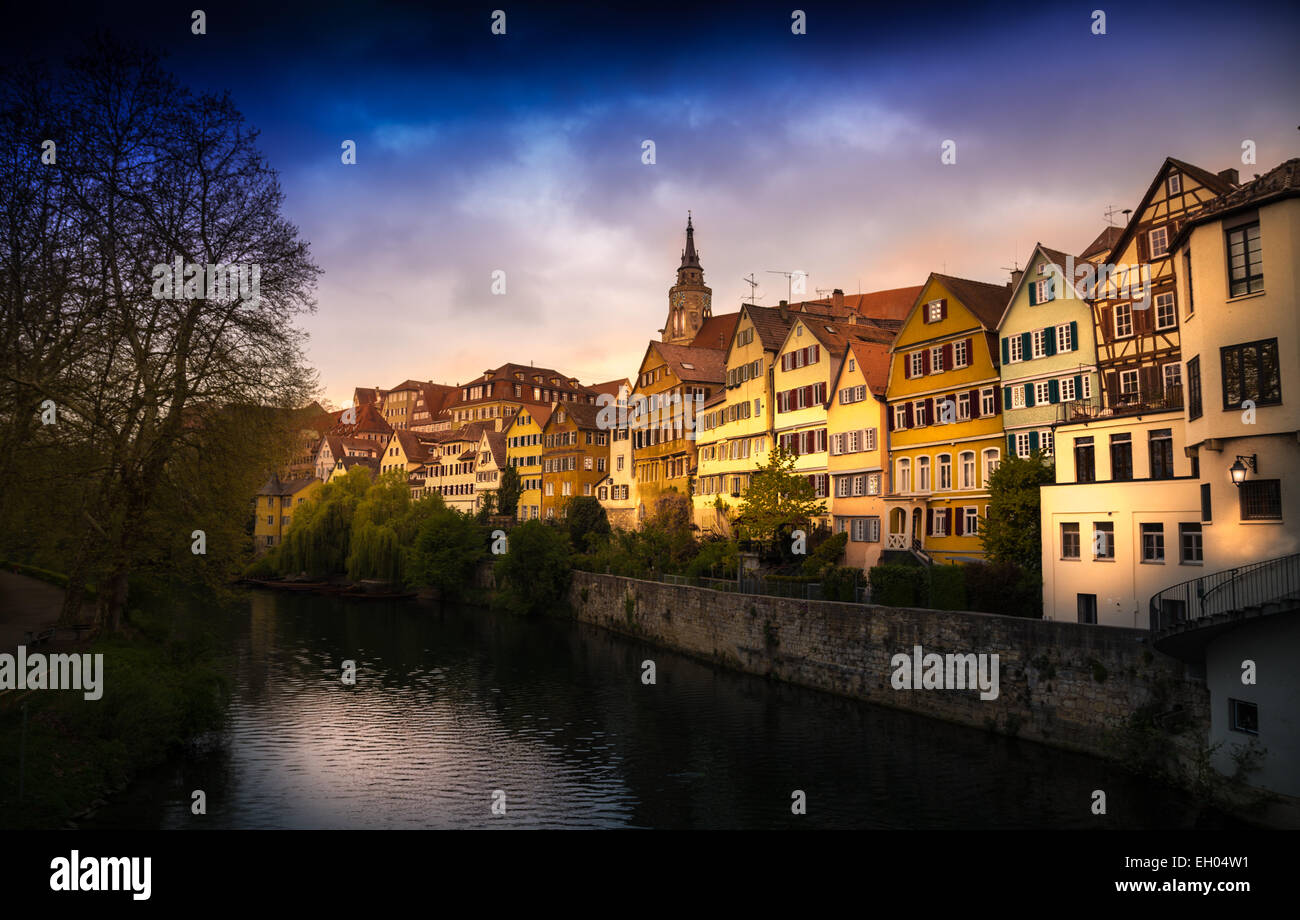Tuebingen am Neckar Cityscape in bad weather Stock Photo Alamy