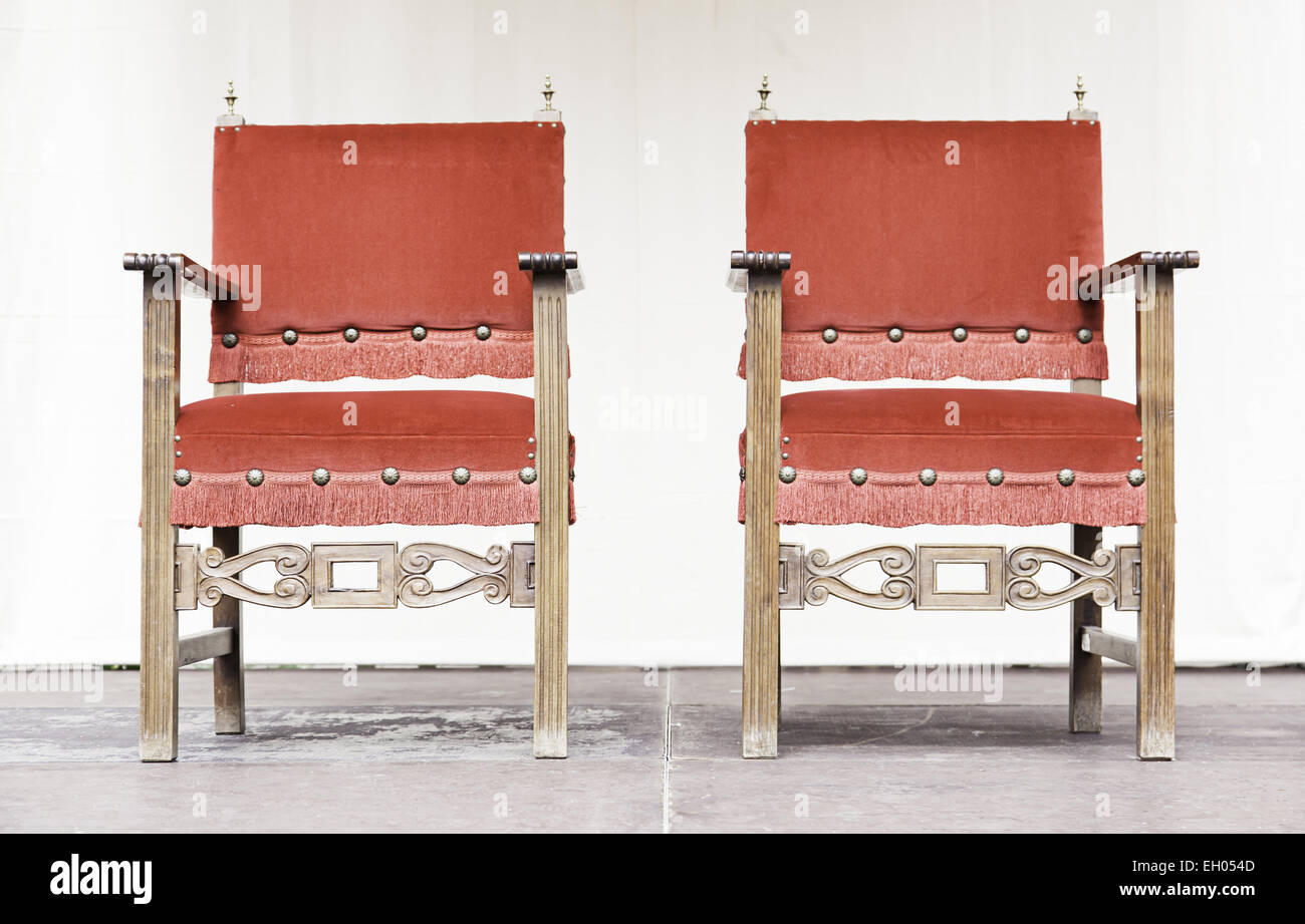 Thrones on an altar, detail of chairs for kings, medieval nobility