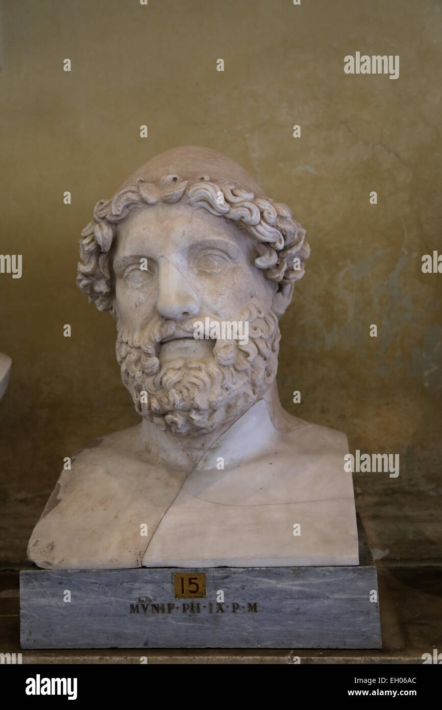 Herm of Hephaestus. Vatican Museums. Stock Photo