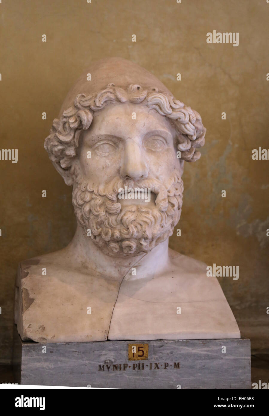 Herm of Hephaestus. Vatican Museums. Stock Photo