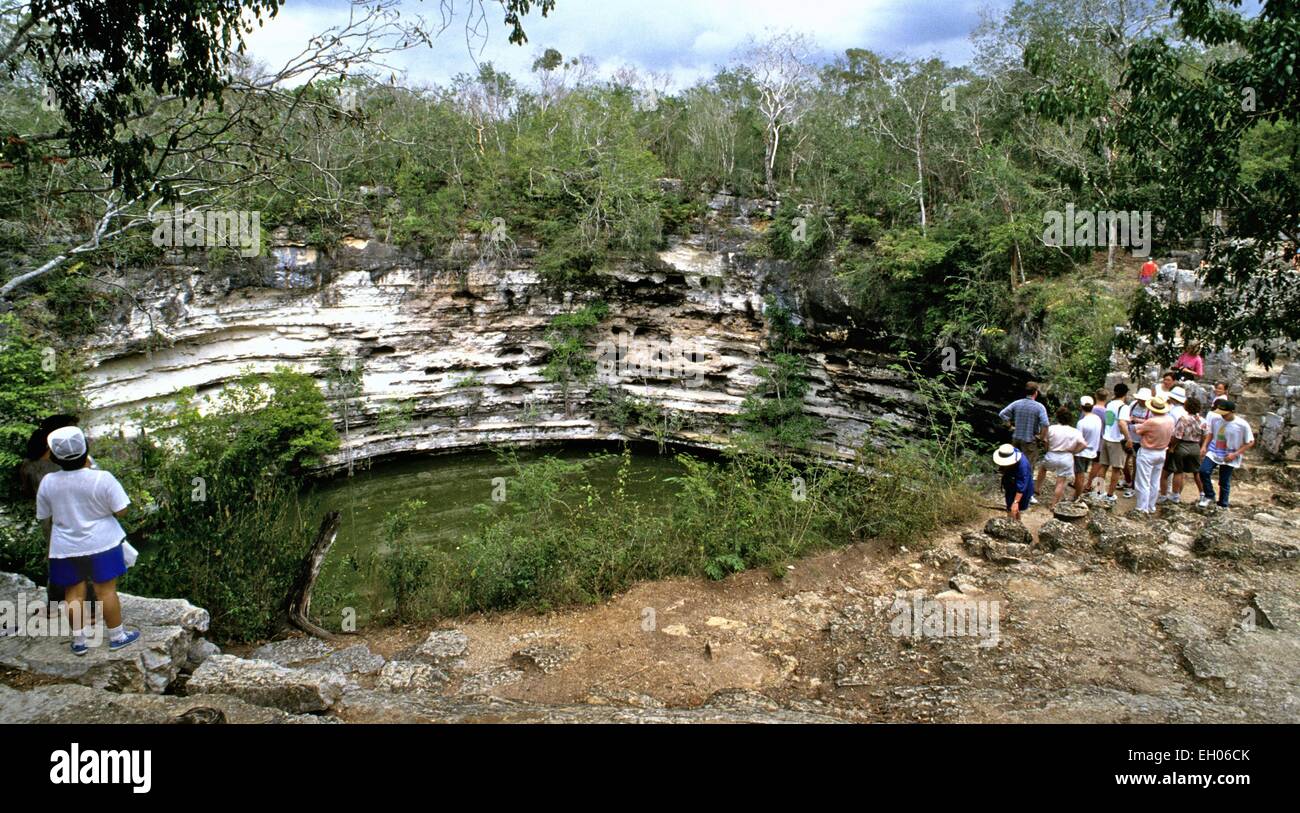 Mexico - the sacred well at Chichen Itza Stock Photo