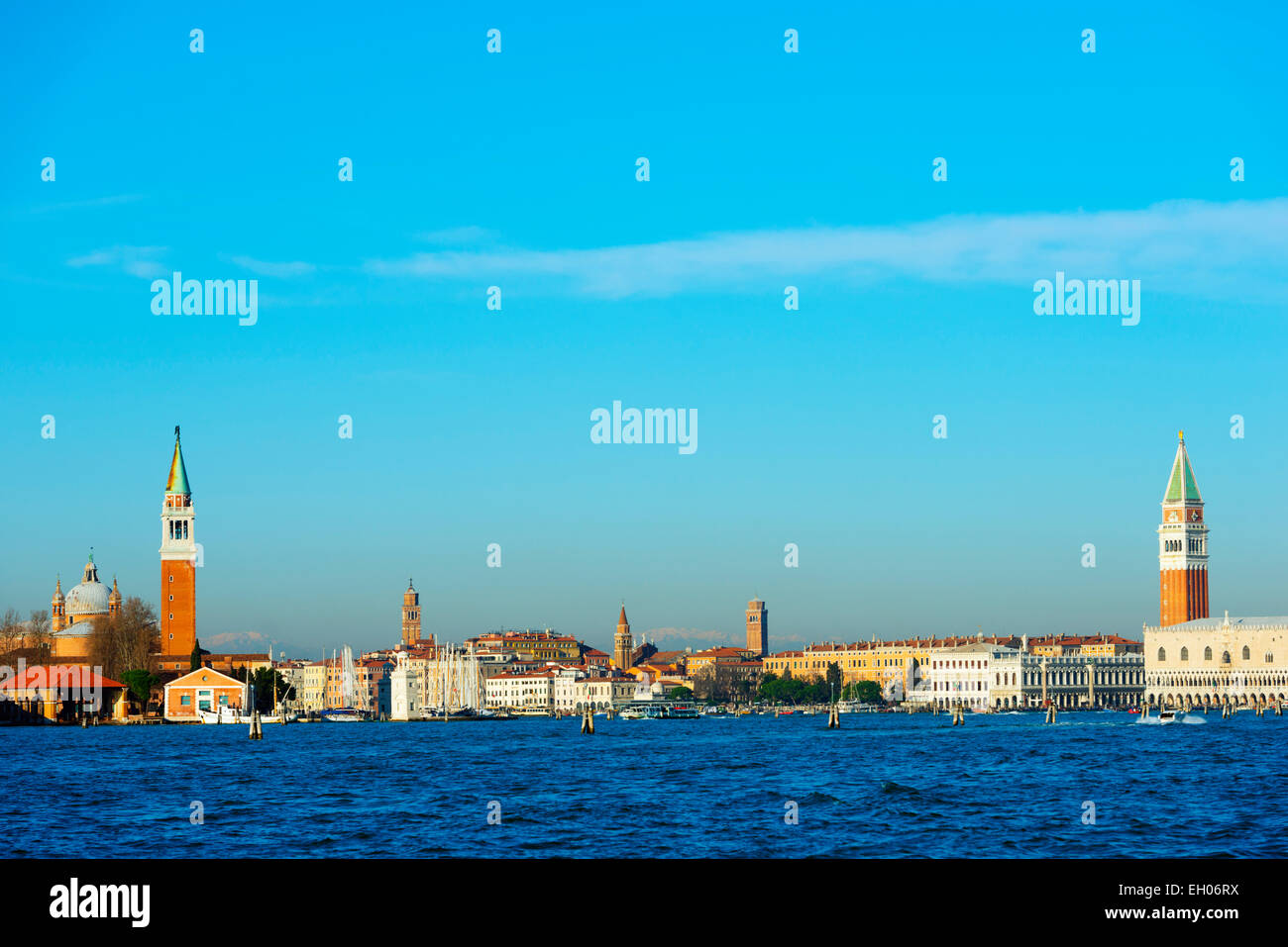 Europe, Italy, Veneto, Venice, San Giorgio Maggiore Church across Basino di San, Venice lagoon Stock Photo