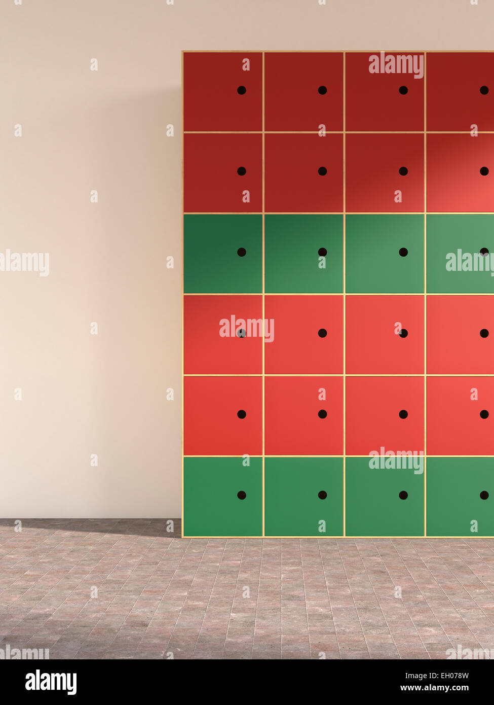 Red and green lockers hi-res stock photography and images - Alamy