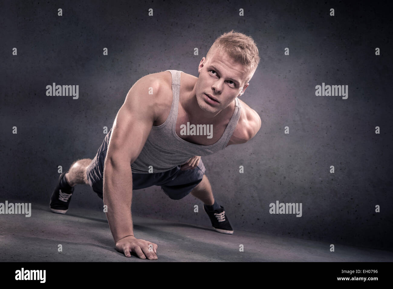 Blond young muscular man hi-res stock photography and images - Alamy