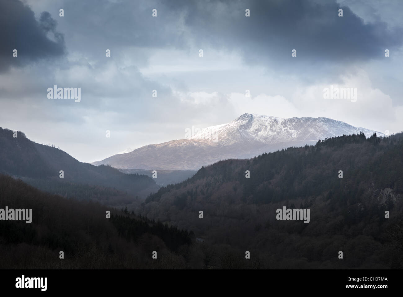The mountain of Moel Siabod which is opposite mount Snowdon, and rises ...