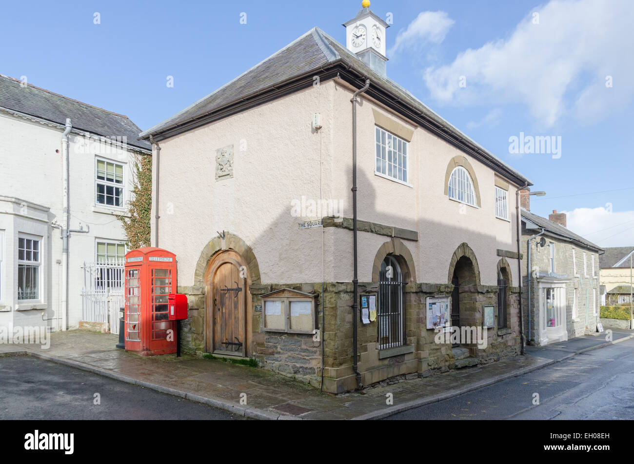 Clun Town Hall and Museum in Shropshire Stock Photo