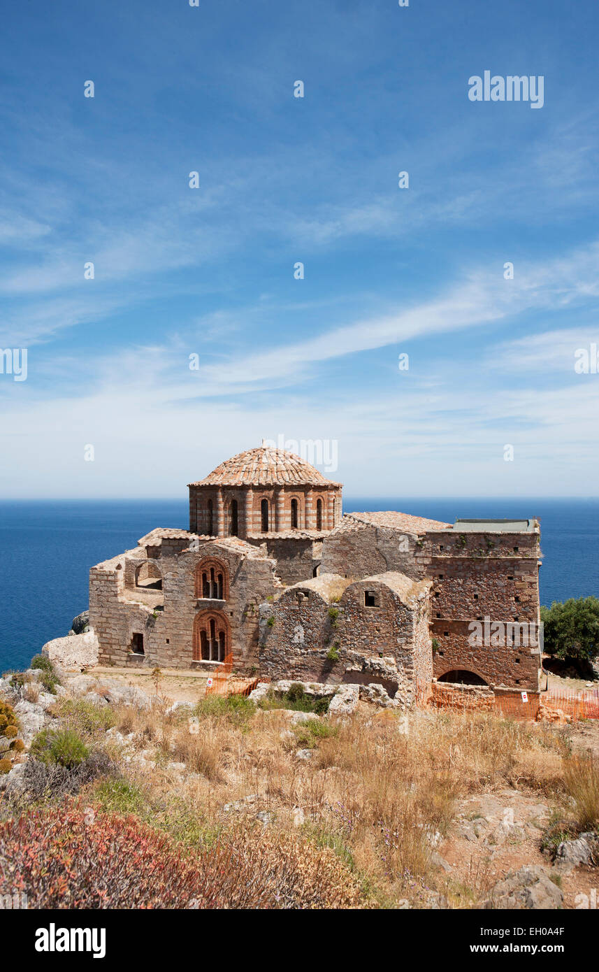 Greece, Monemvasia, Byzantine Church Hagia Sophia Stock Photo