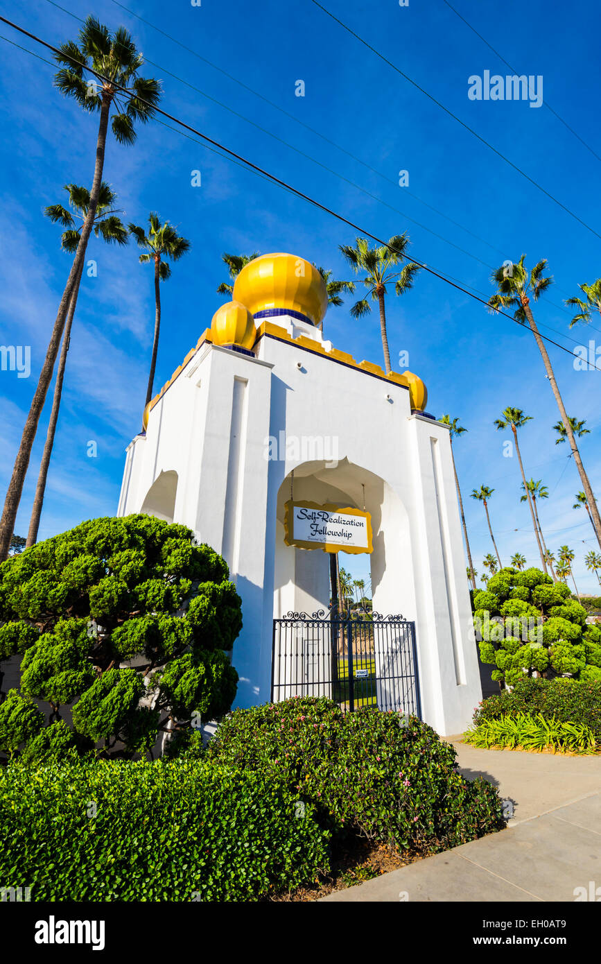 The golden dome of the Self Realization Fellowship. Encinitas, California, United States. Stock Photo