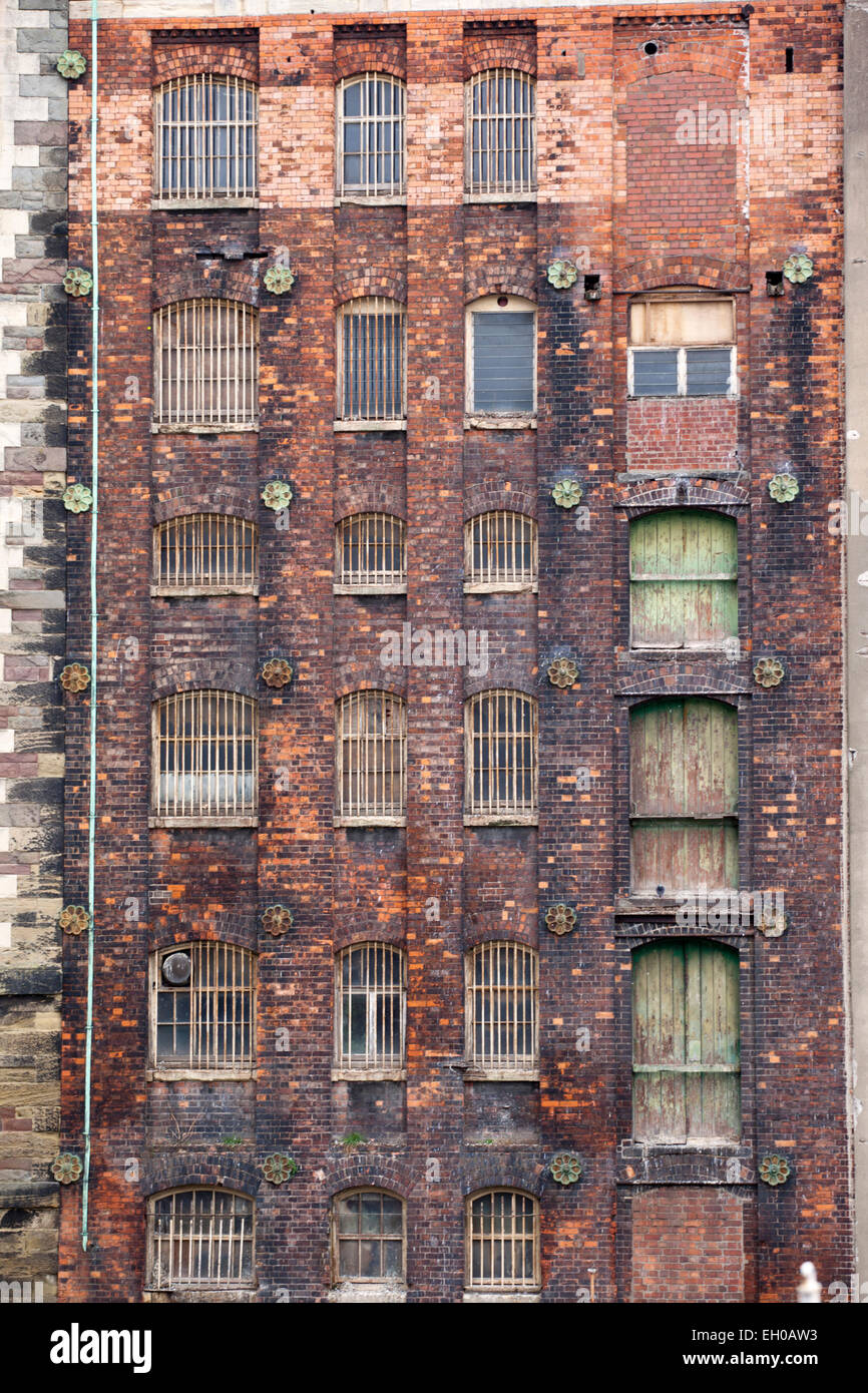 Close up of old warehouses, Bristol harbourside, Redcliffe Wharf, City of Bristol, England, UK Stock Photo