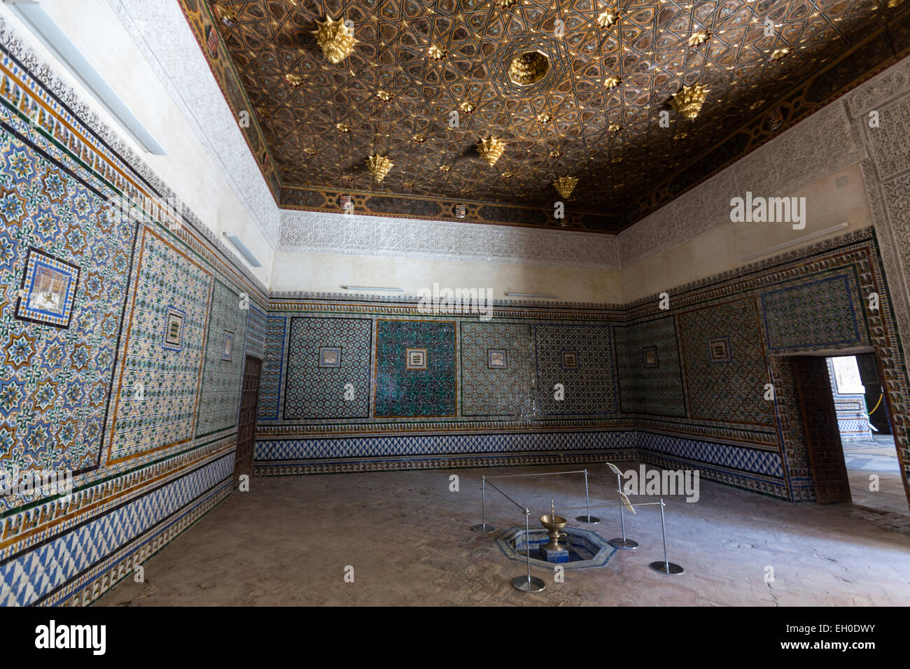 Casa De Pilatos Decorated With Azulejos Tiling And Ceiling Of