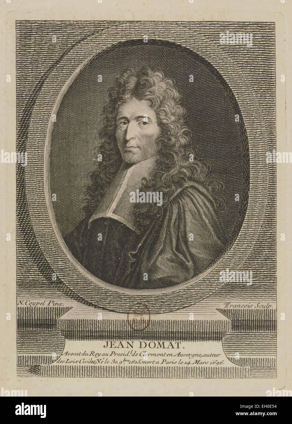 Jean Domat (1625 - 1696), french lawyer. Stock Photo