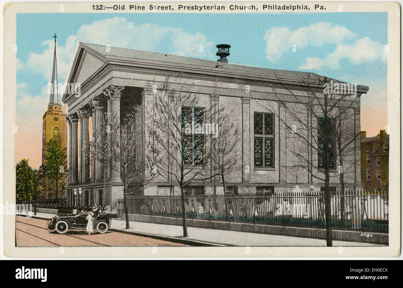 Philly PA Old Pine St Presby PHS474 Stock Photo