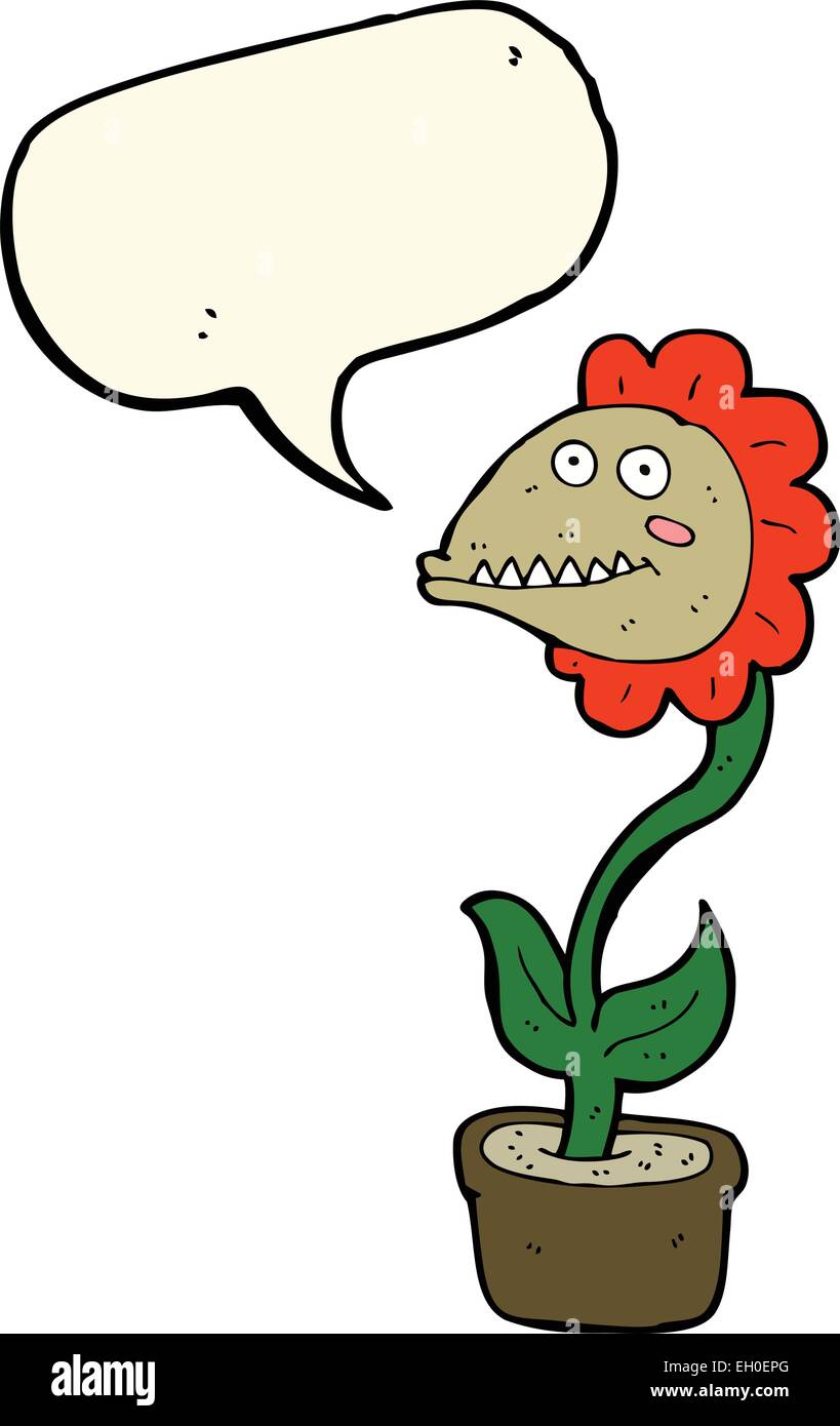 cartoon monster plant with speech bubble Stock Vector Image & Art - Alamy