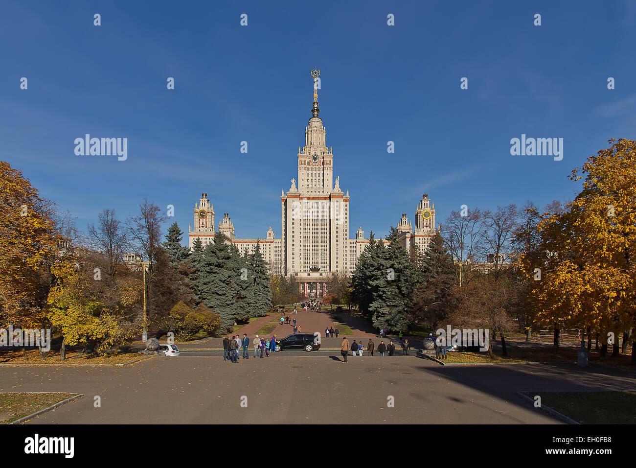 Main building of Moscow State University, Moscow, Russia Stock Photo