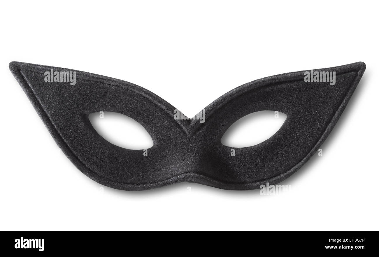 Carnival black mask with soft shadow Stock Photo