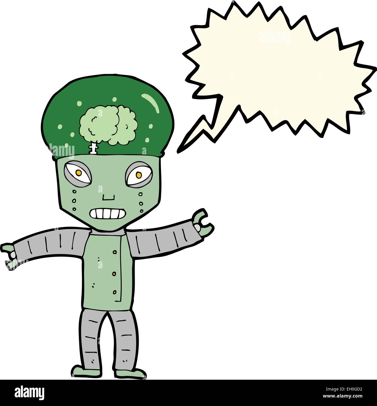 funny cartoon robot with speech bubble Stock Vector Image & Art - Alamy