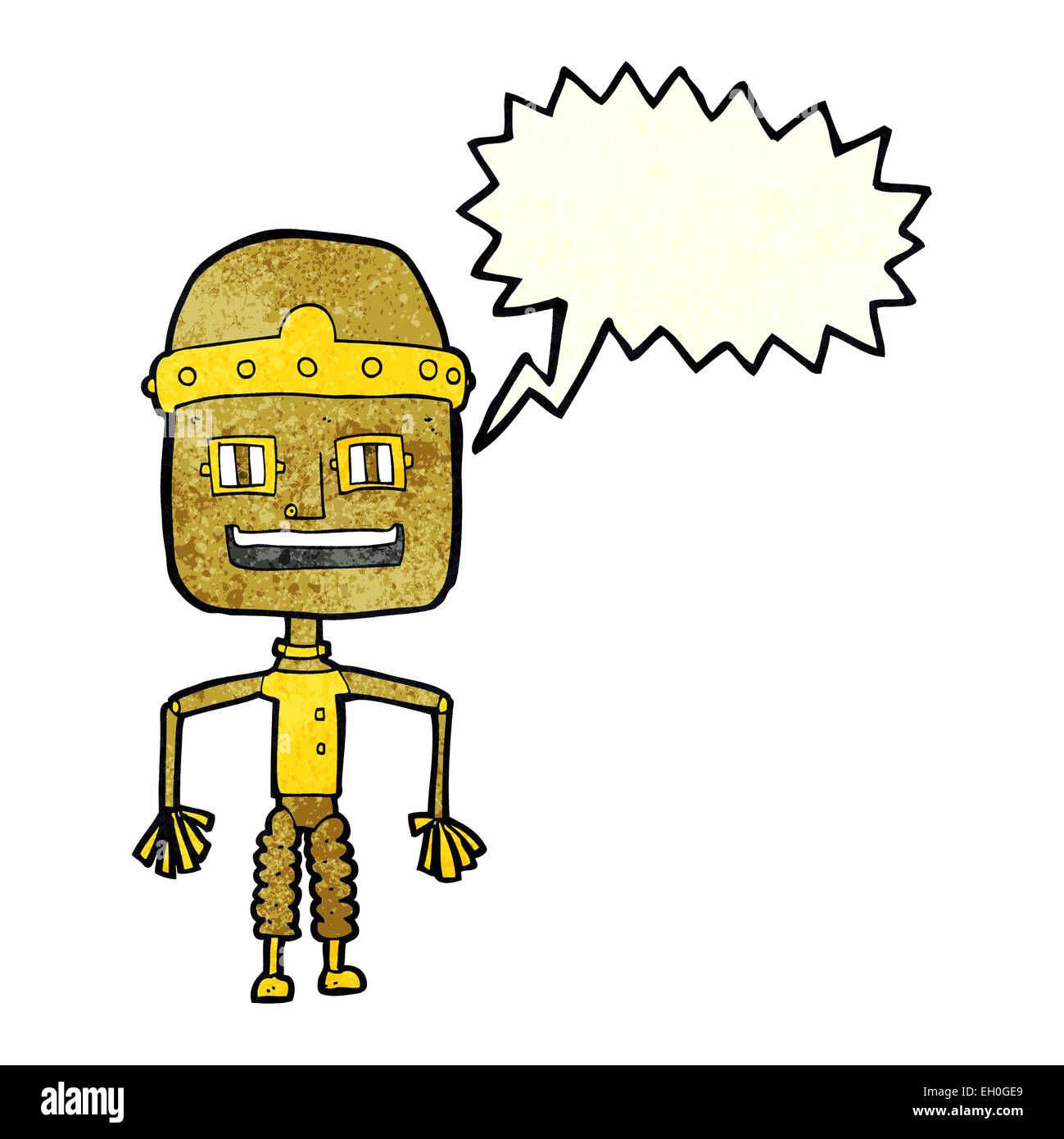 funny cartoon robot with speech bubble Stock Vector Image & Art - Alamy