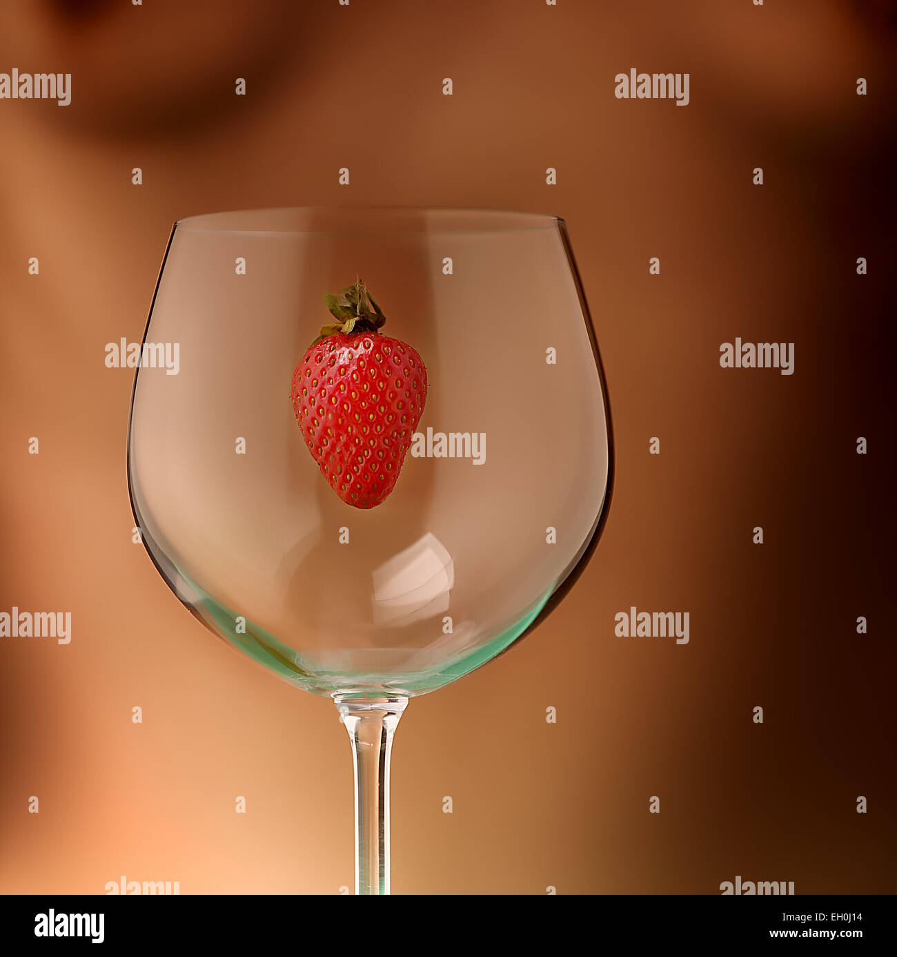 strawberry in glass Stock Photo - Alamy