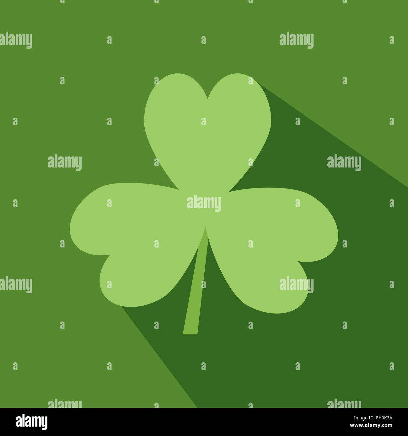 Day Patrick green Irish Shamrock flat icon Stock Photo