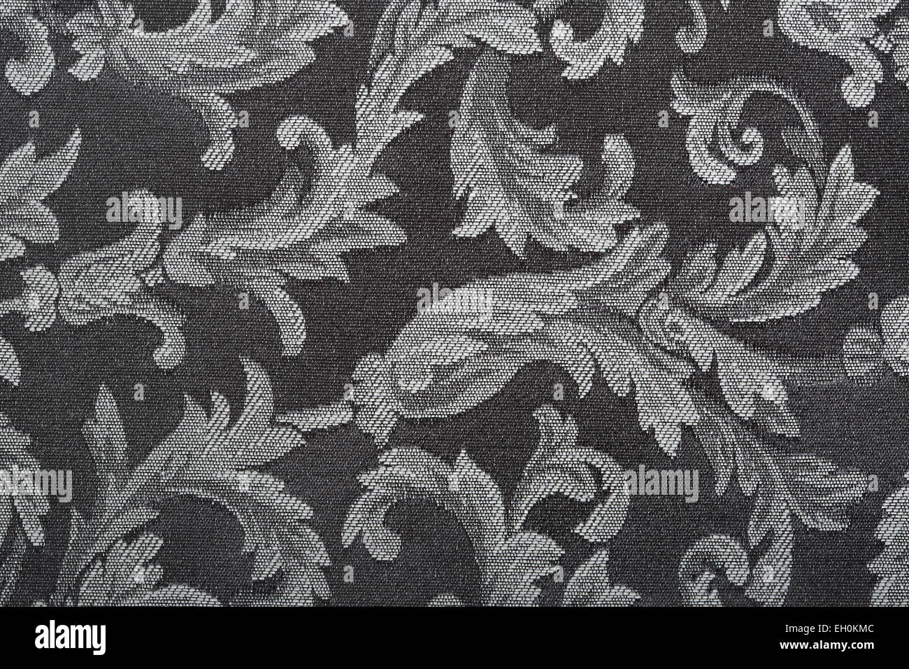 Damask, black pattern texture background Stock Photo