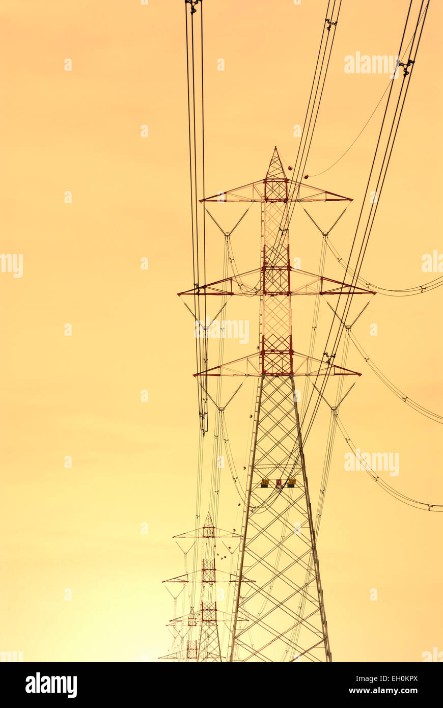 Power Source Line High voltage power supply lines Stock Photo - Alamy