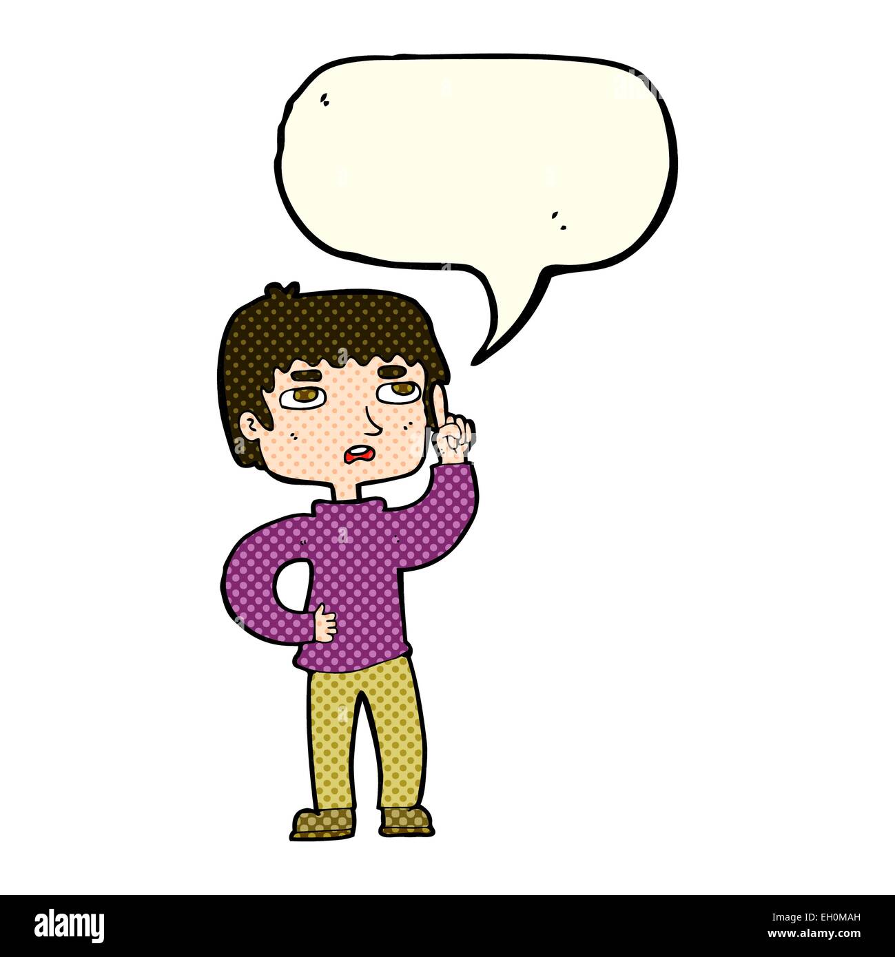 cartoon boy with question with speech bubble Stock Vector