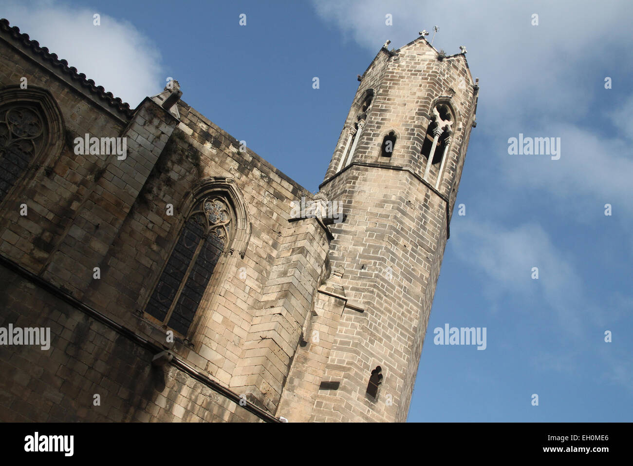 Santa Maria del Pi church in the Plaça del Pi, Gothic Quarter (Barri Gòtic), Barcelona Stock Santa Maria del Pi church in the Plaça del Pi, Gothic Quarter (Barri Gòtic), Barcelona Stock