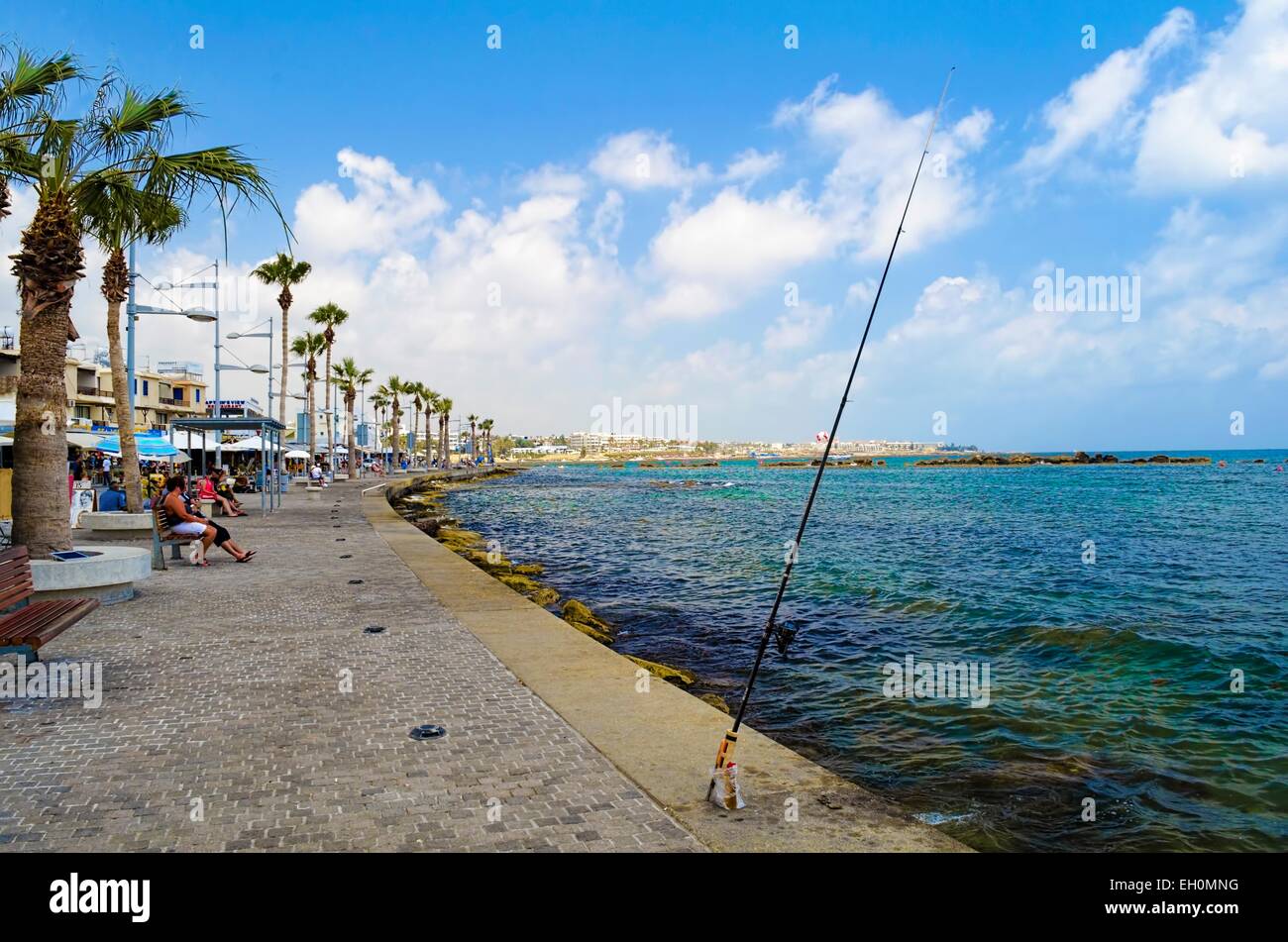 Paphos castle at paphos harbor in Cyprus in the daytime Stock Photo