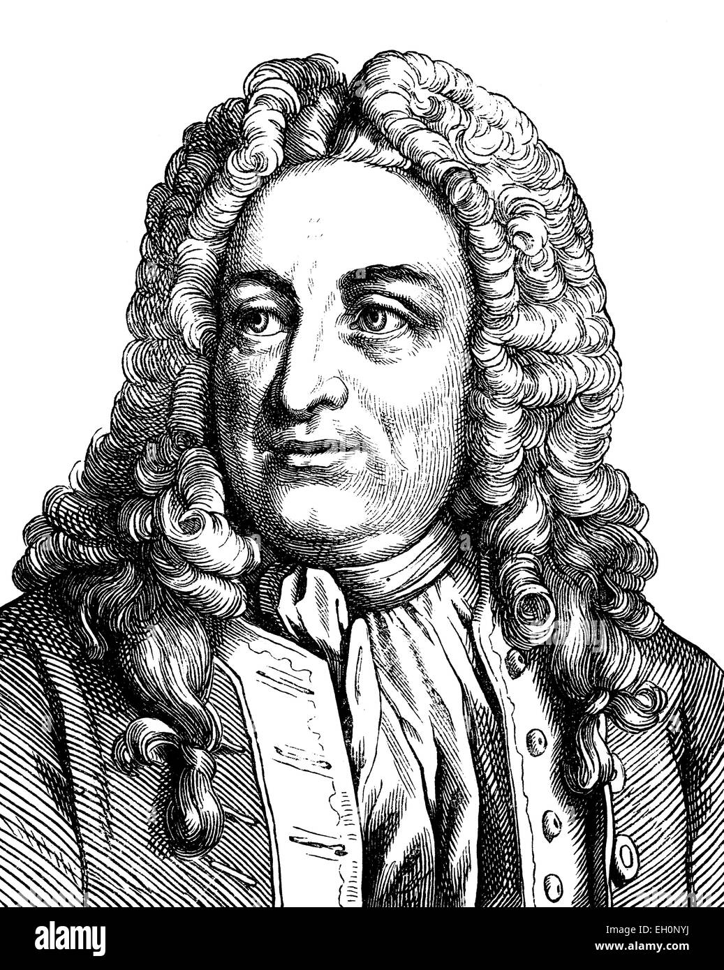 Digital improved image of Christian, Freiherr von Wolf, scholar and philosopher of the Enlightenment
