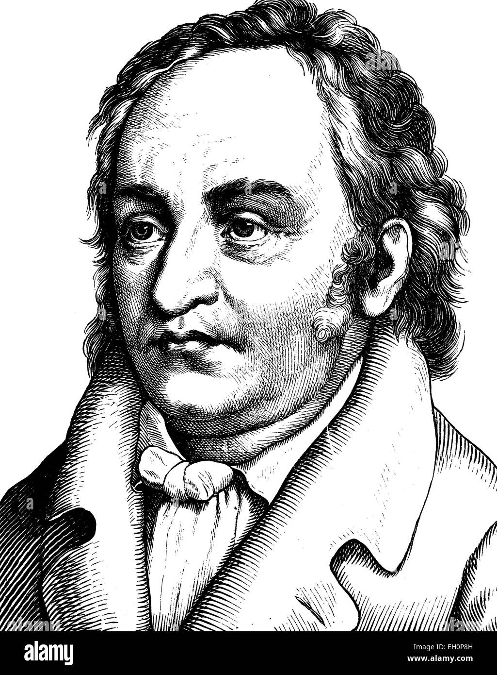 Digital improved image of Jean Paul Richter, also known as Jean Paul, German writer, 1763 - 1825, portrait, historic illustration, 1880 Stock Photo