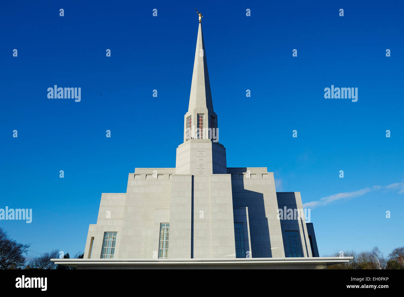 The Preston England Temple in Chorley lancashire is the 52nd operating temple of The Church of Jesus Christ of Latter-day Saints Stock Photo