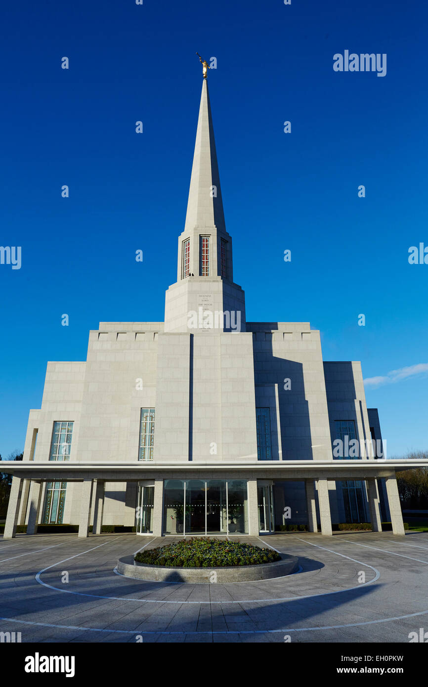 The Preston England Temple in Chorley lancashire is the 52nd operating temple of The Church of Jesus Christ of Latter-day Saints Stock Photo