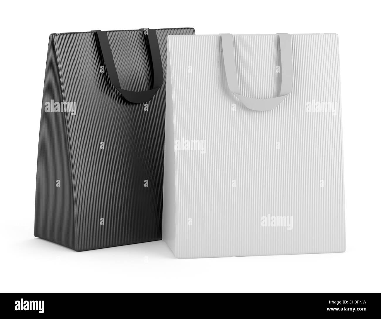 Two blank shopping bags isolated on white background stock photo alamy
