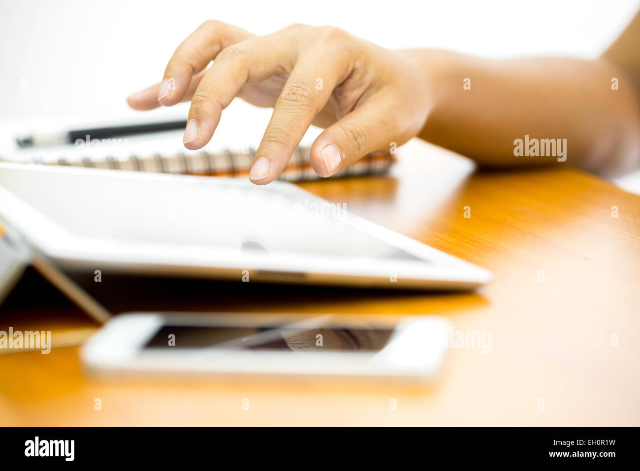 Touching the tablet hi-res stock photography and images - Alamy