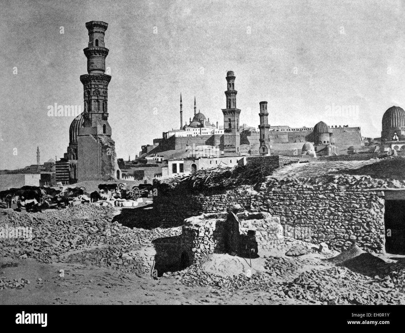 Early autotype of Cairo, Egypt, historical photo, 1884 Stock Photo