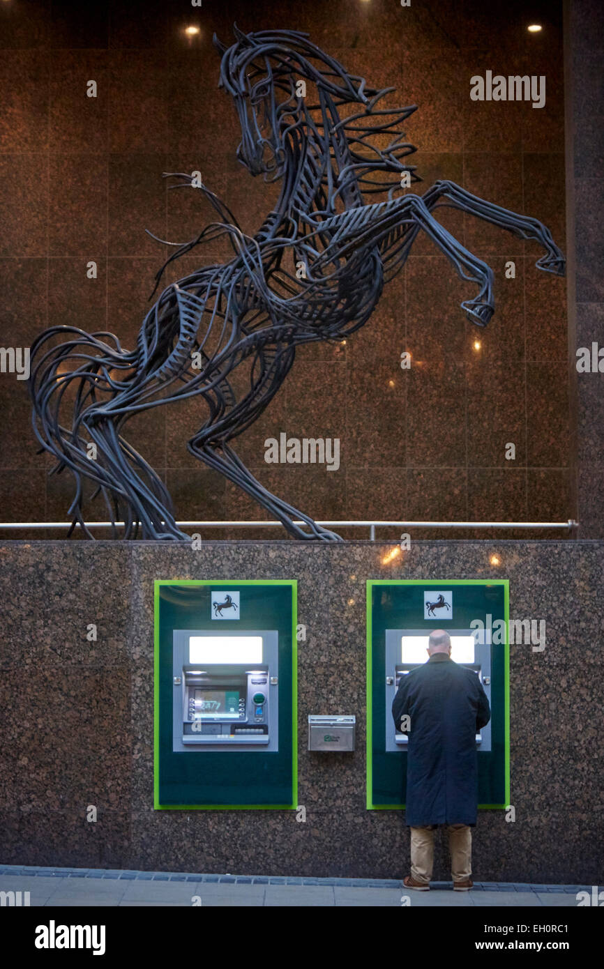 'The Black Horse', as it was originally named, is a steel sculpture at over 4 metres tall at Lloyds Bank building on Park Row, i Stock Photo
