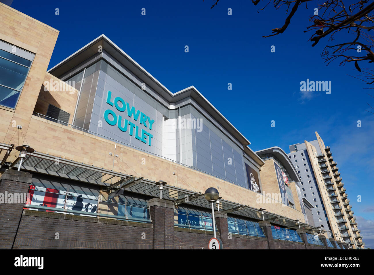 Lowry Outlet Mall at Media City Salford Quays Gtr Manchester UK. Vue cinema entrance Stock Photo