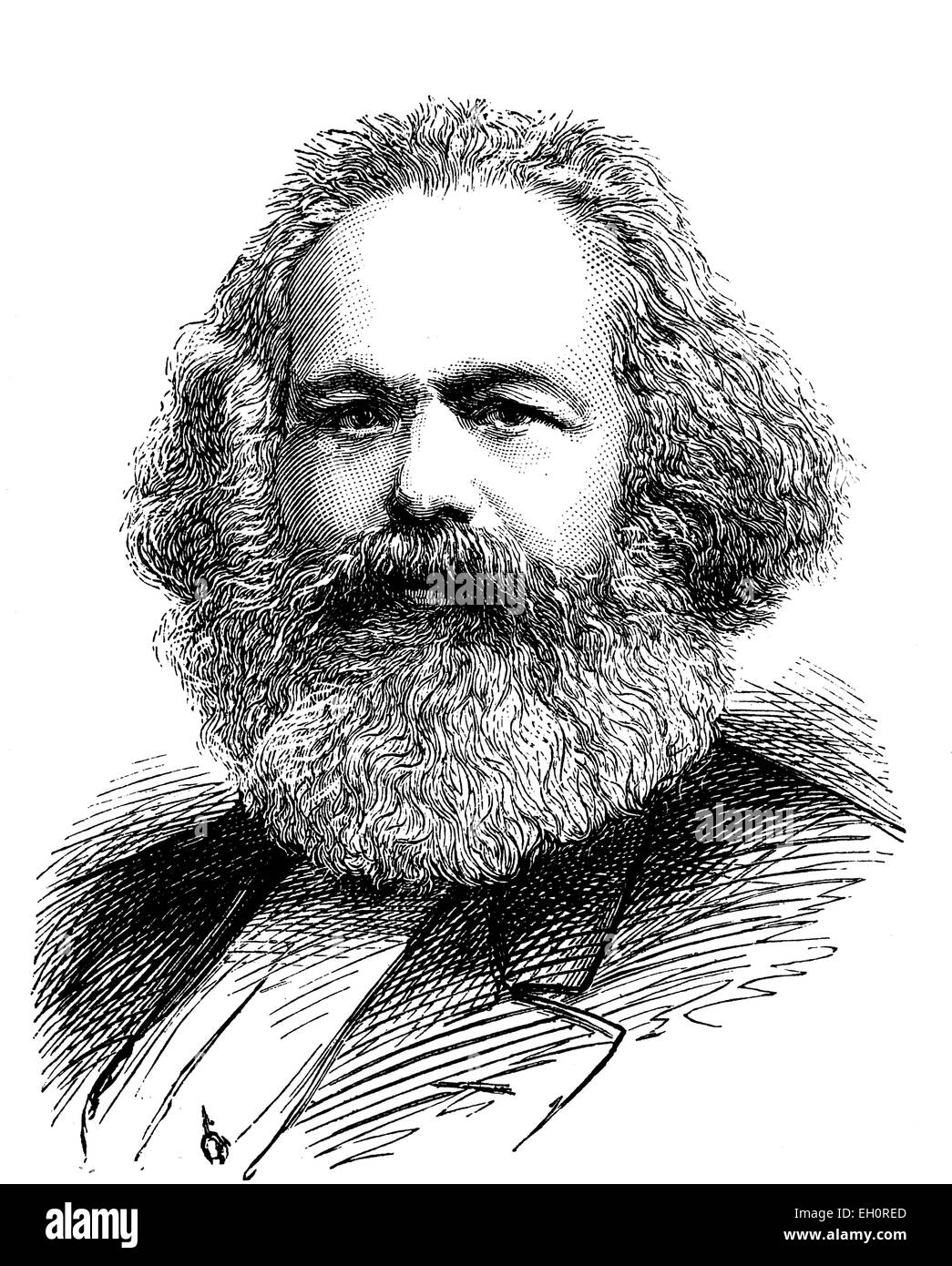 Karl Marx, historical image, 1883 Stock Photo