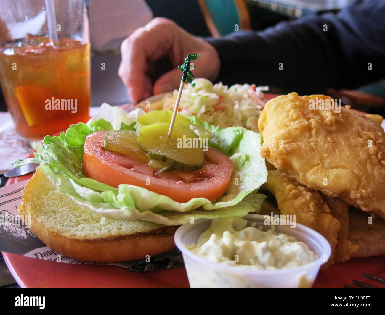 Lunch Platter in Restaurant Stock Photo