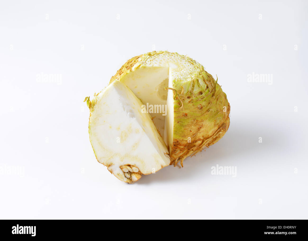 Fresh celeriac with the greens removed Stock Photo