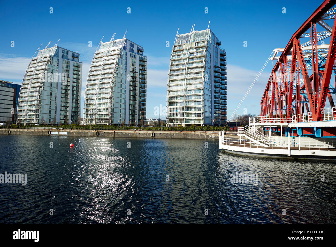 Lowry Outlet Mall at Media City Salford Quays Gtr Manchester UK. Pictured NV Buildings framed by