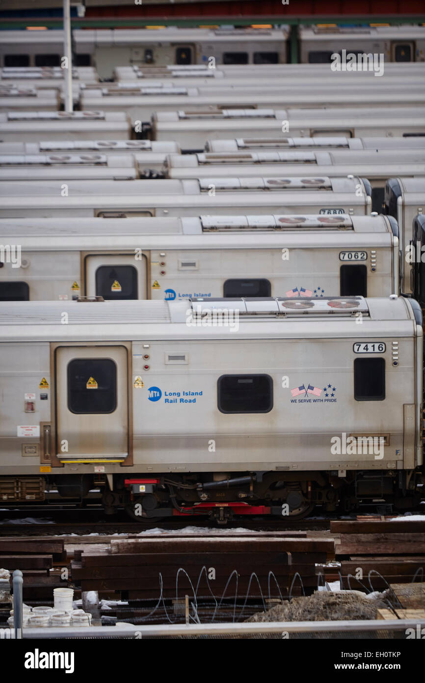 Train yard in Manhattan in New York North America USA Stock Photo