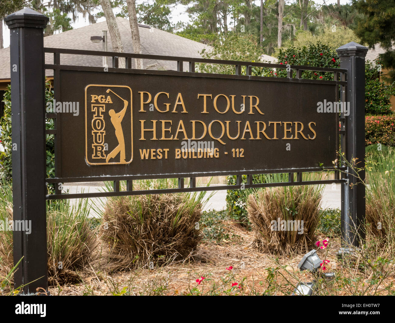 PGA Tour National Headquarters Sign, TCP Sawgrass, Florida, USA Stock Photo