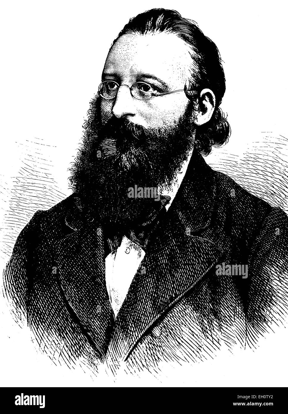 Ludwig Anzengruber, 1839-1889, Austrian writer, historical illustration, circa 1886 Stock Photo