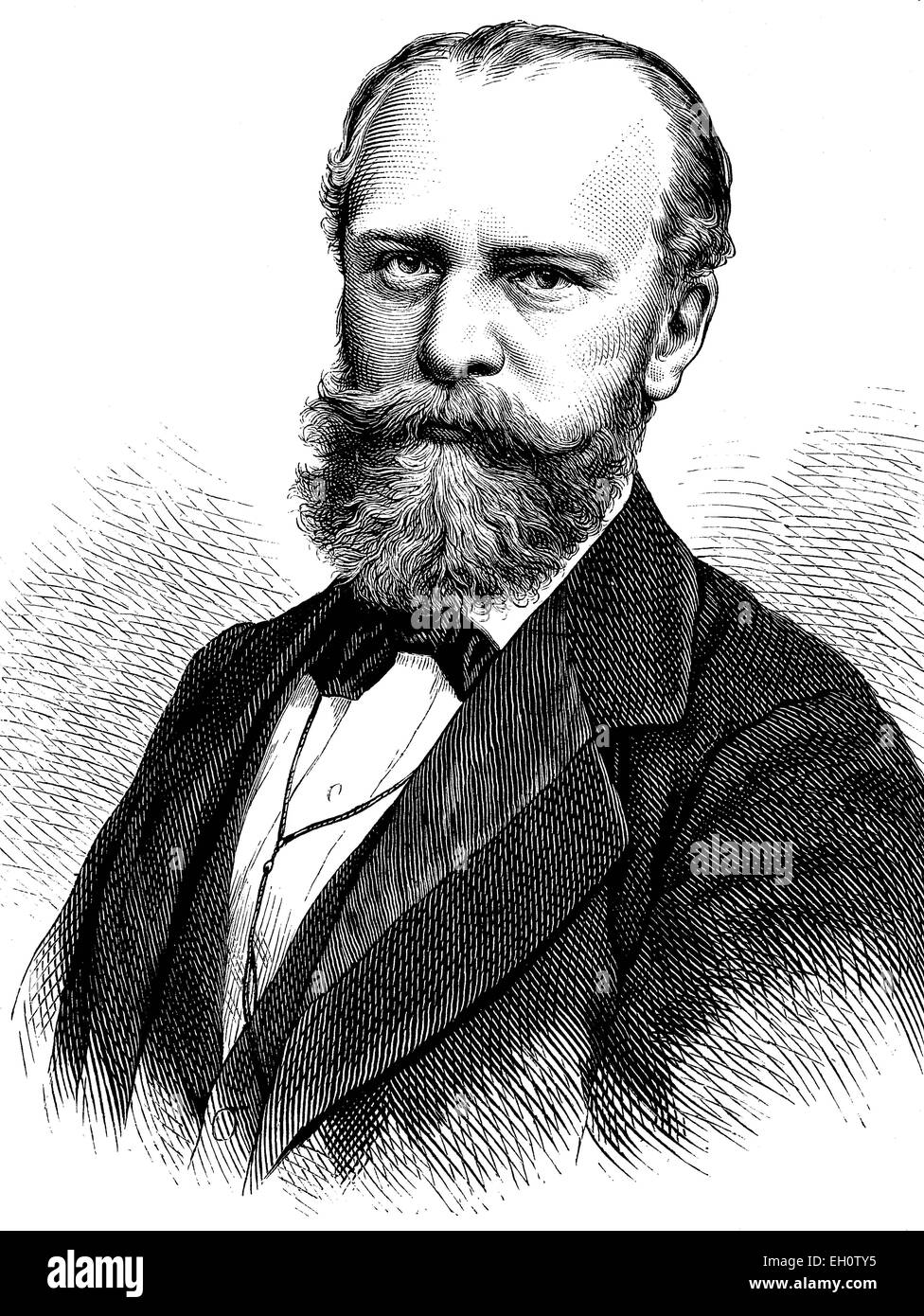 Julius Wolff, 1834-1910, German poet and writer, historical illustration, circa 1886 Stock Photo