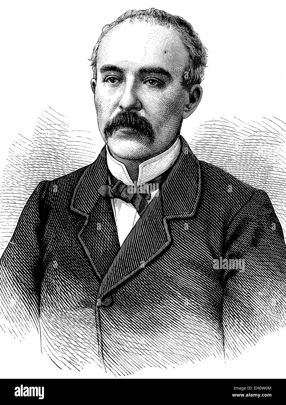 Georges Clemenceau, 1841-1929, French statesman, historical illustration, circa 1886 Stock Photo